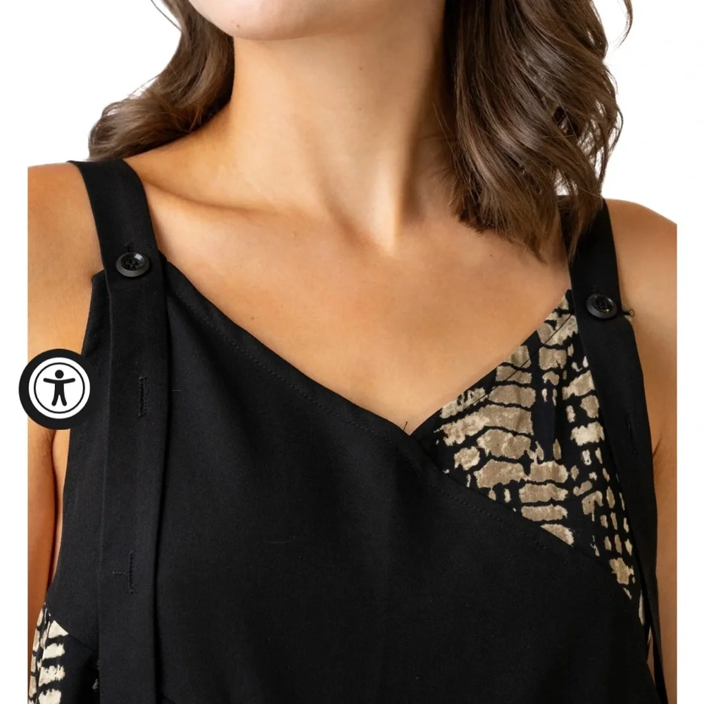 Elegant Black and Tan Jumpsuit - Picture 4 of 11